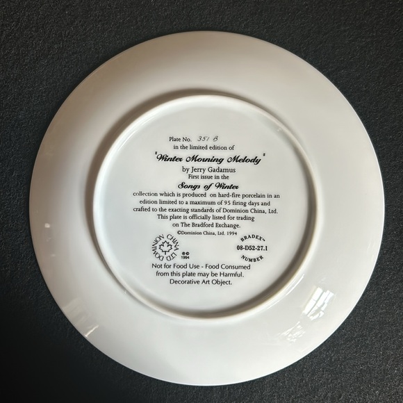 Songs Of Winter Limited Edition Plates by Jerry Gadamus - Picture 5 of 9